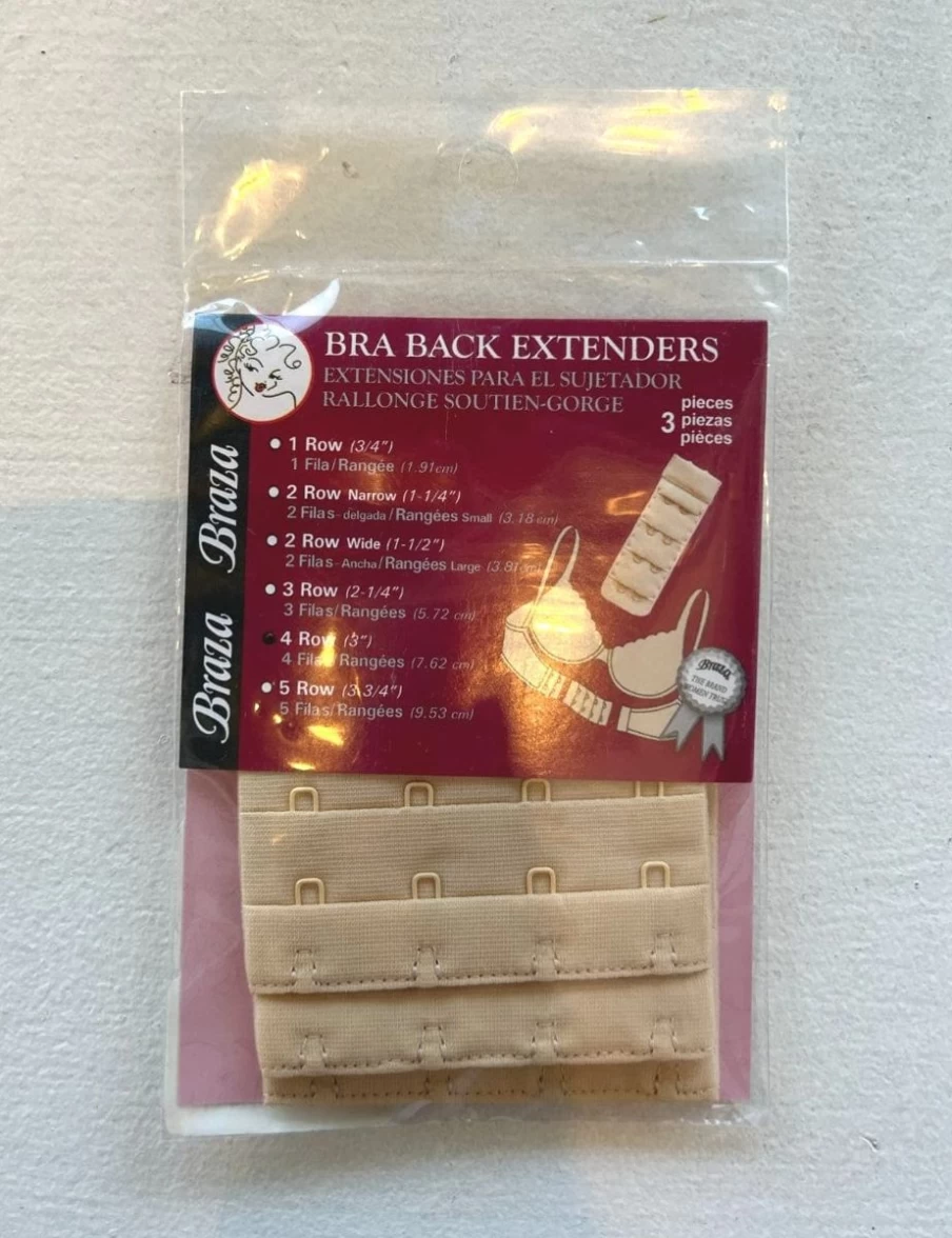 Braza Bra Extenders 4 Rows - Beige Color Comfortable Bra Band Extender for Women