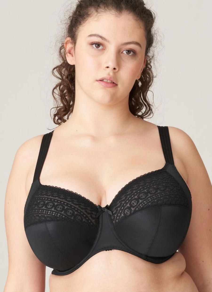 Prima Donna Montara Full Coverage Bra for Women - Black Luxury Supportive H-K Cup Lingerie