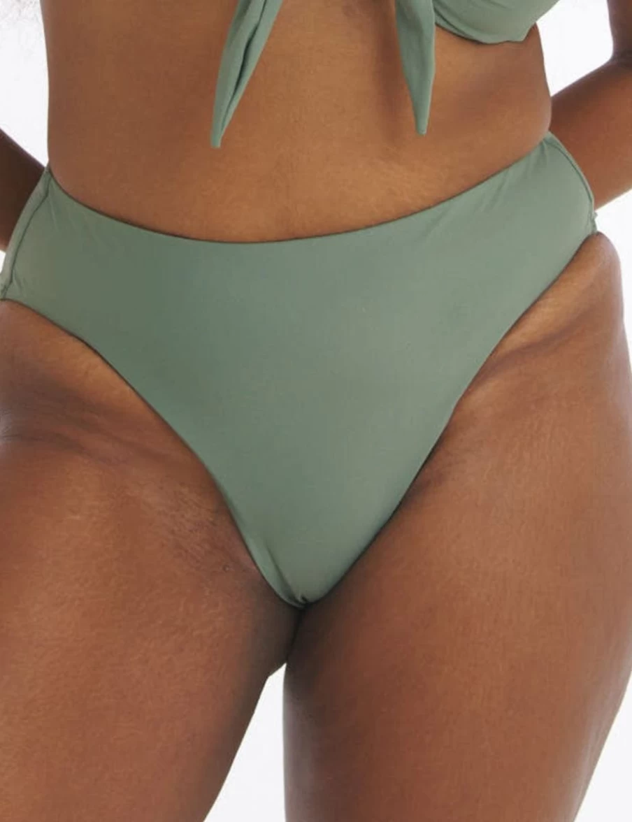 Marvell Lane Harper Mid Rise Cotton Brief Underwear in Eucalyptus Green