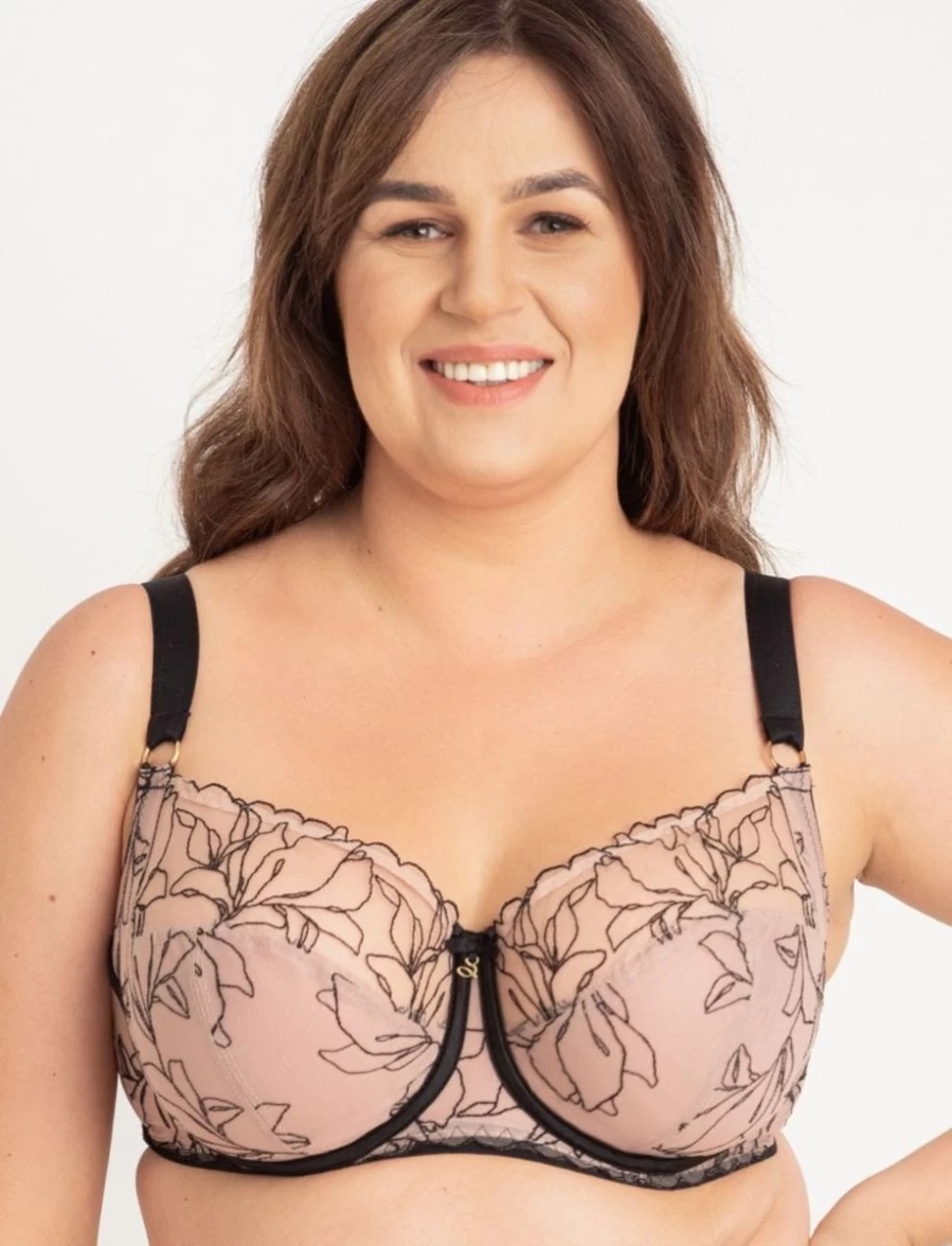 Samanta Irina Soft Full Cup Tattoo Bra - Black Lace Underwear for Women