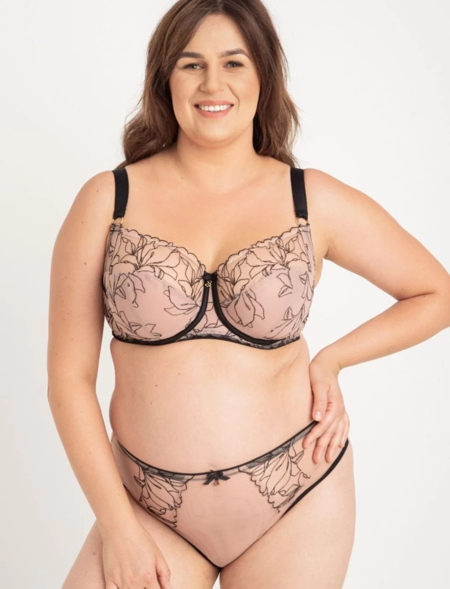 Samanta Irina Soft Full Cup Tattoo Bra - Black Lace Underwear for Women