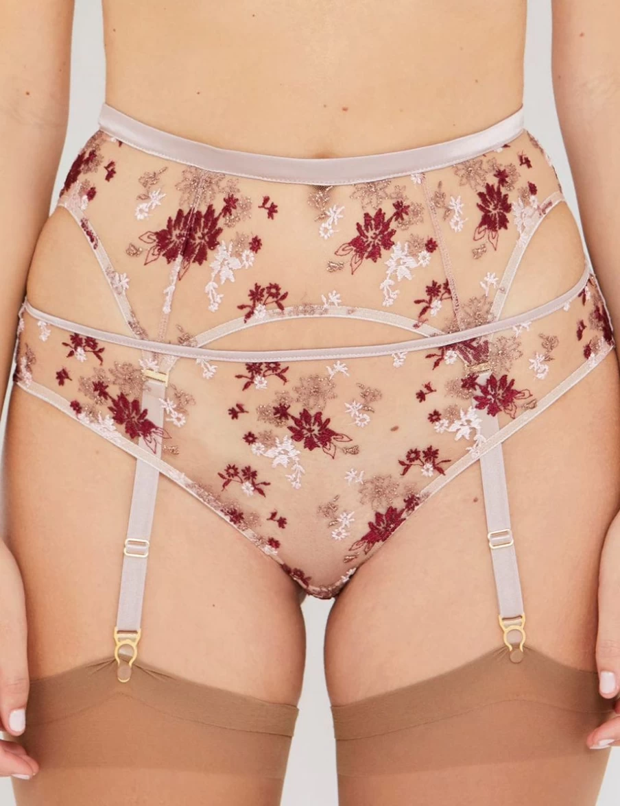 Katherine Hamilton Madalyn Vintage Rose Suspender Belt for Women - Elegant Lingerie Accessory
