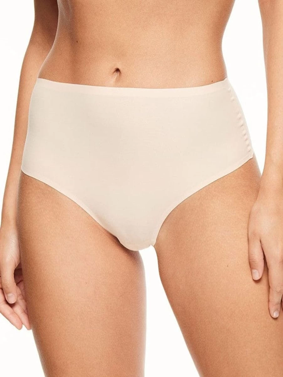 Chantelle Soft Stretch High Waist Thong Underwear in Nude for Comfort and Support