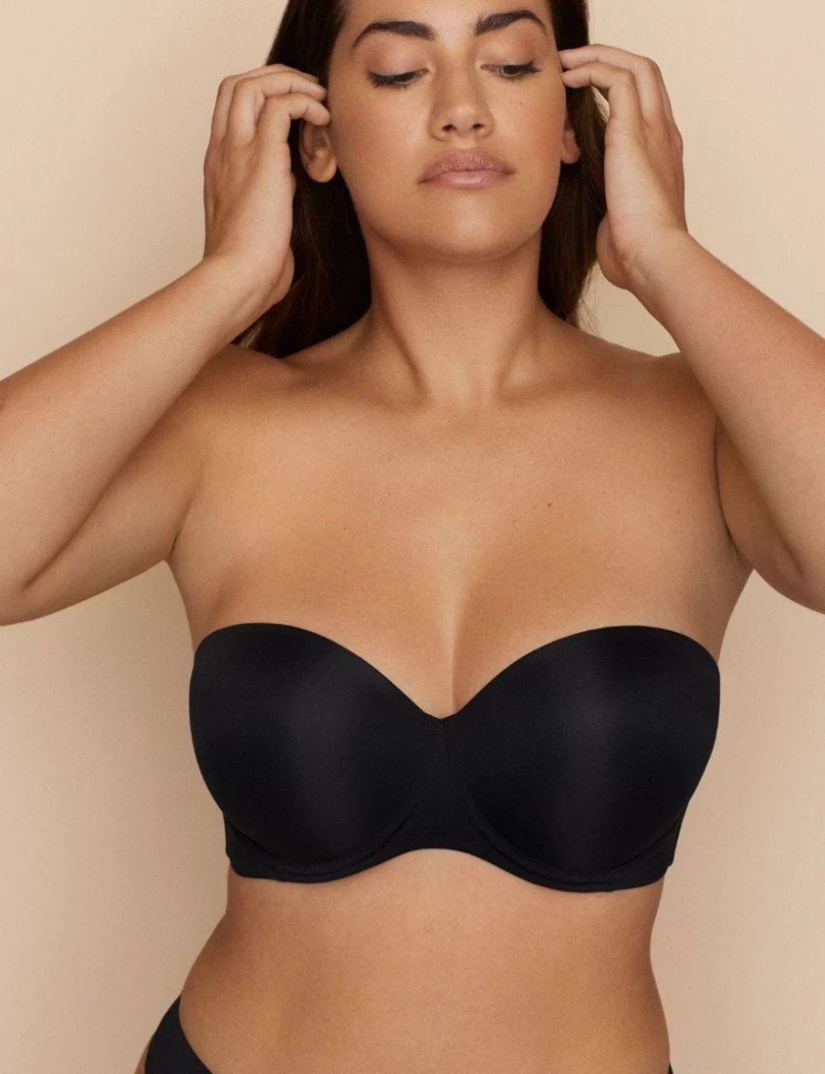 Prima Donna Figuras Padded Strapless Bra in Charcoal | Comfortable & Supportive Lingerie