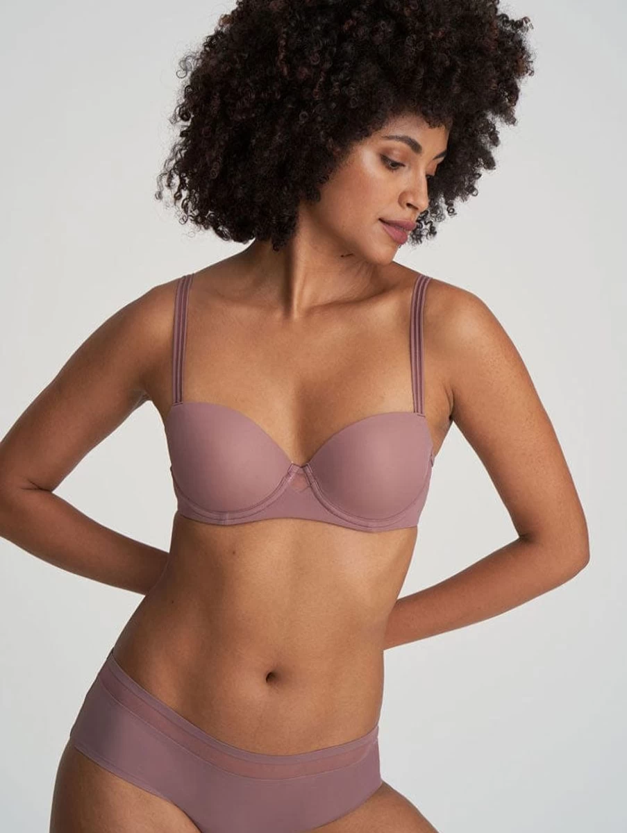 Marie Jo L'Aventure Louie Padded Balcony Bra in Satin Taupe - Comfortable & Stylish Lingerie