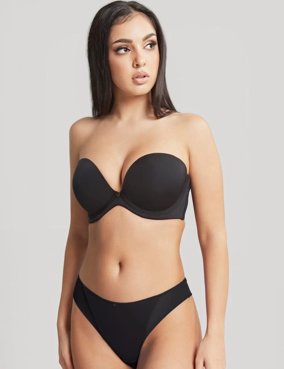 Panache Faith Noir Strapless Plunge Bra - Moulded Cup for Support & Comfort
