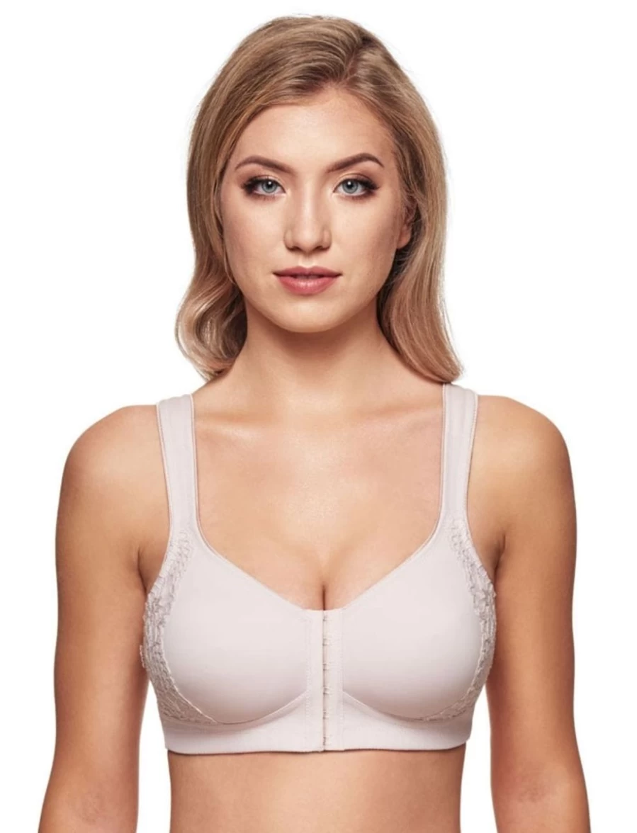 Susa London Front Closure Wireless Comfort Bra in Nude | Supportive Wirefree T-Shirt Bra