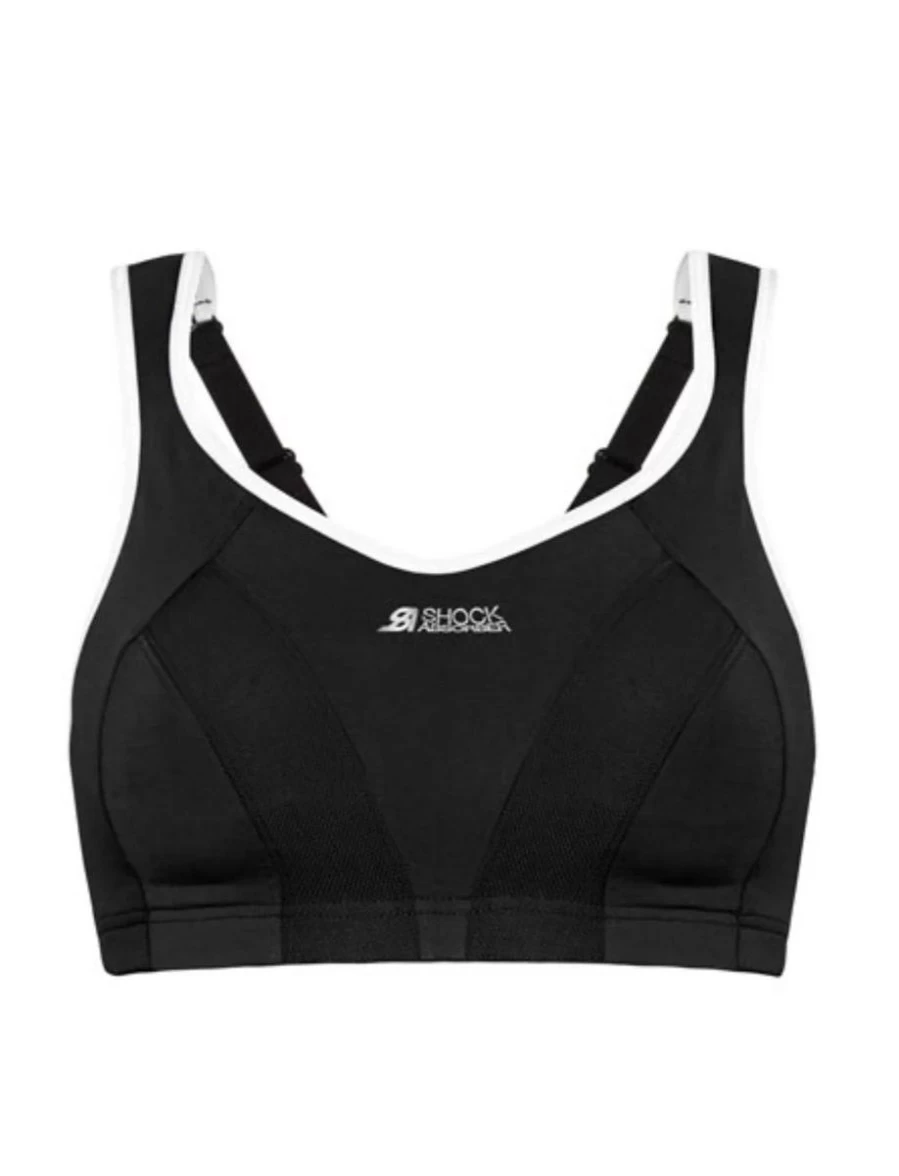 Shock Absorber Active Multi-Sport Support Bra with Black & White Trim – High-Impact Workout & Running Sports Bra