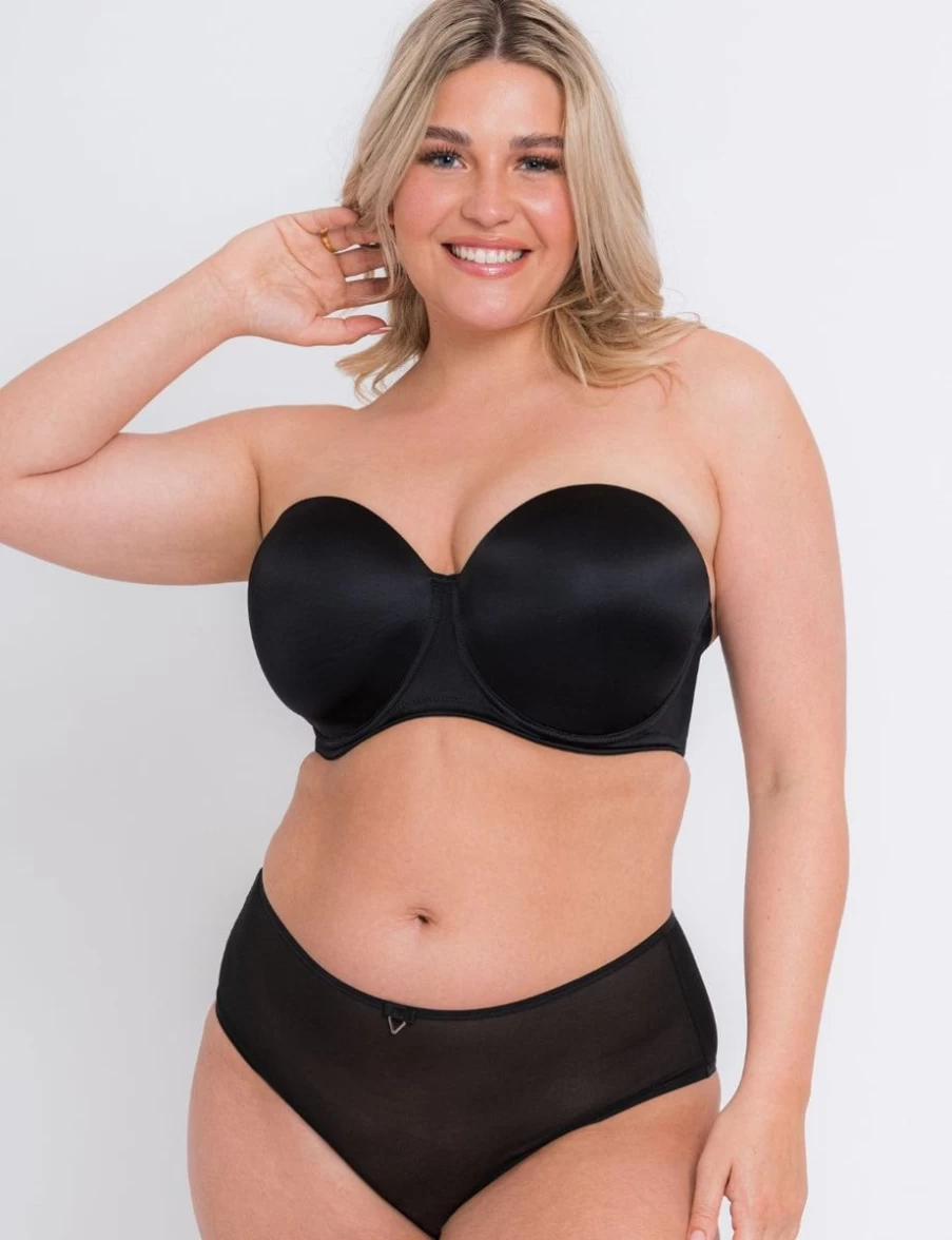 Curvy Kate Smoothie Strapless Moulded Bra in Black - Seamless Support for Full Bust