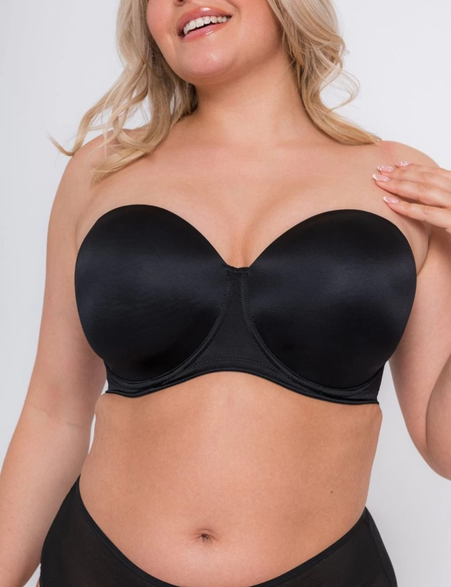 Curvy Kate Smoothie Strapless Moulded Bra in Black - Seamless Support for Full Bust