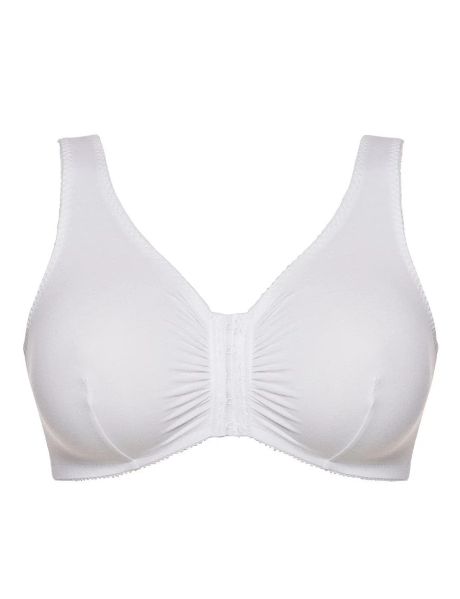 Ulla Front Clasp Wireless Comfort Bra in White - Supportive Wirefree Design