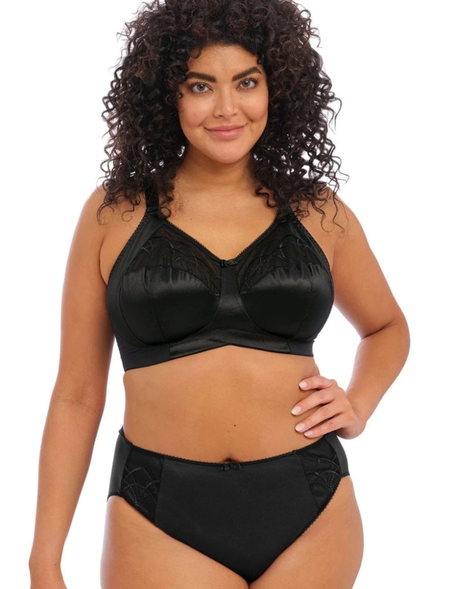 Elomi Cate Wireless Full Coverage Bra in Black - Supportive Plus Size Bralette