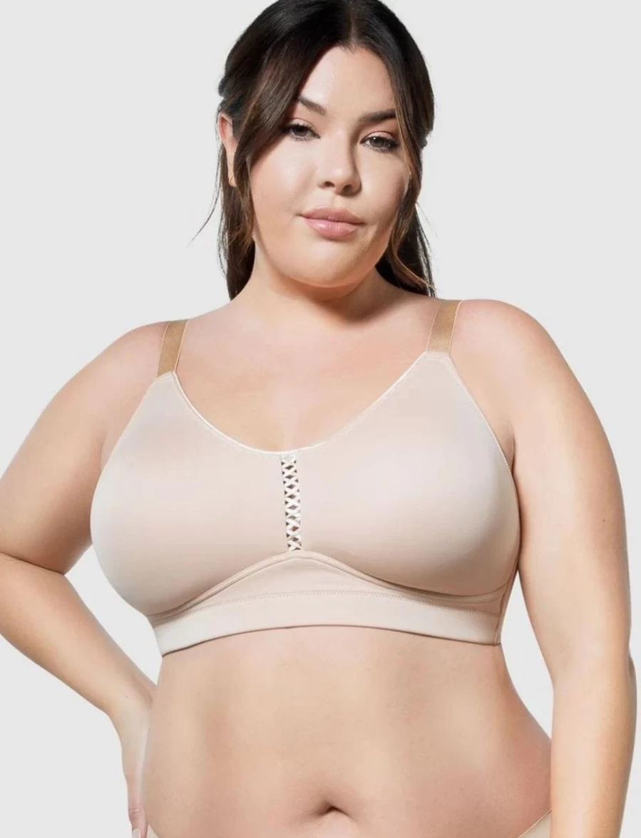 Parfait Erika Full Bust Wireless Seamless Bra in Bare - Comfortable Supportive Bralette for Larger Cups