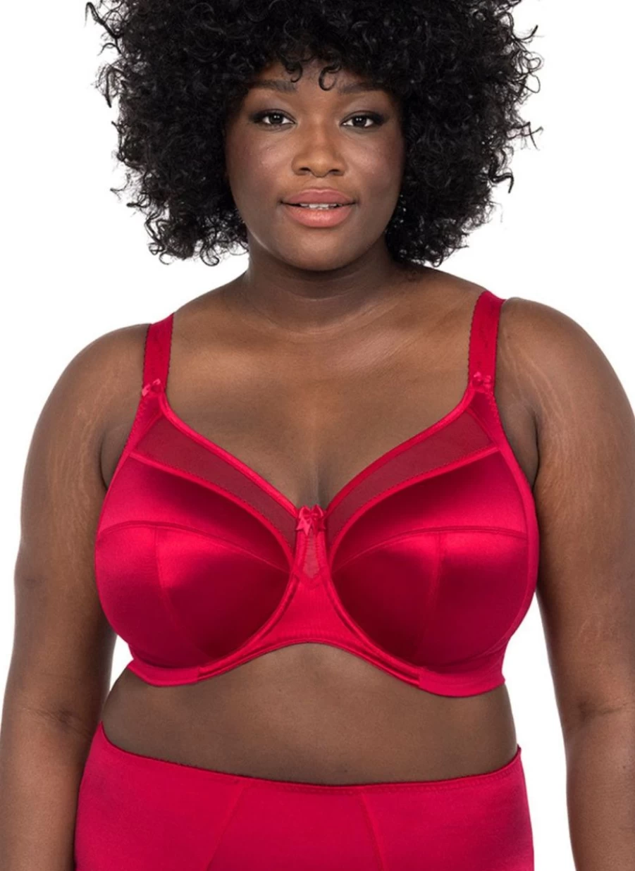 Goddess Keira Full Coverage Bra in Crimson | Supportive Plus Size Lingerie by Goddess