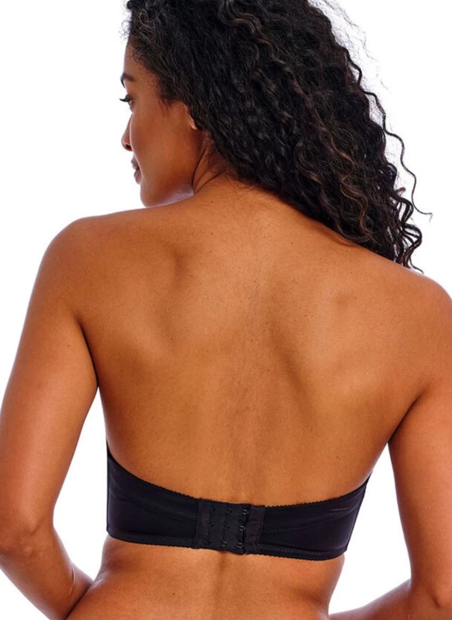 Freya Deco Strapless Bra - Black Lace Underwire Plunge Bra for Women