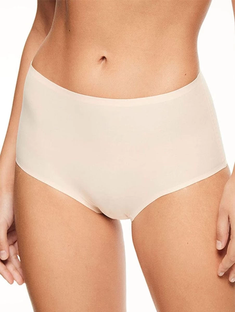 Chantelle Soft Stretch High Waist Brief - Comfortable One Size Underwear in Nude