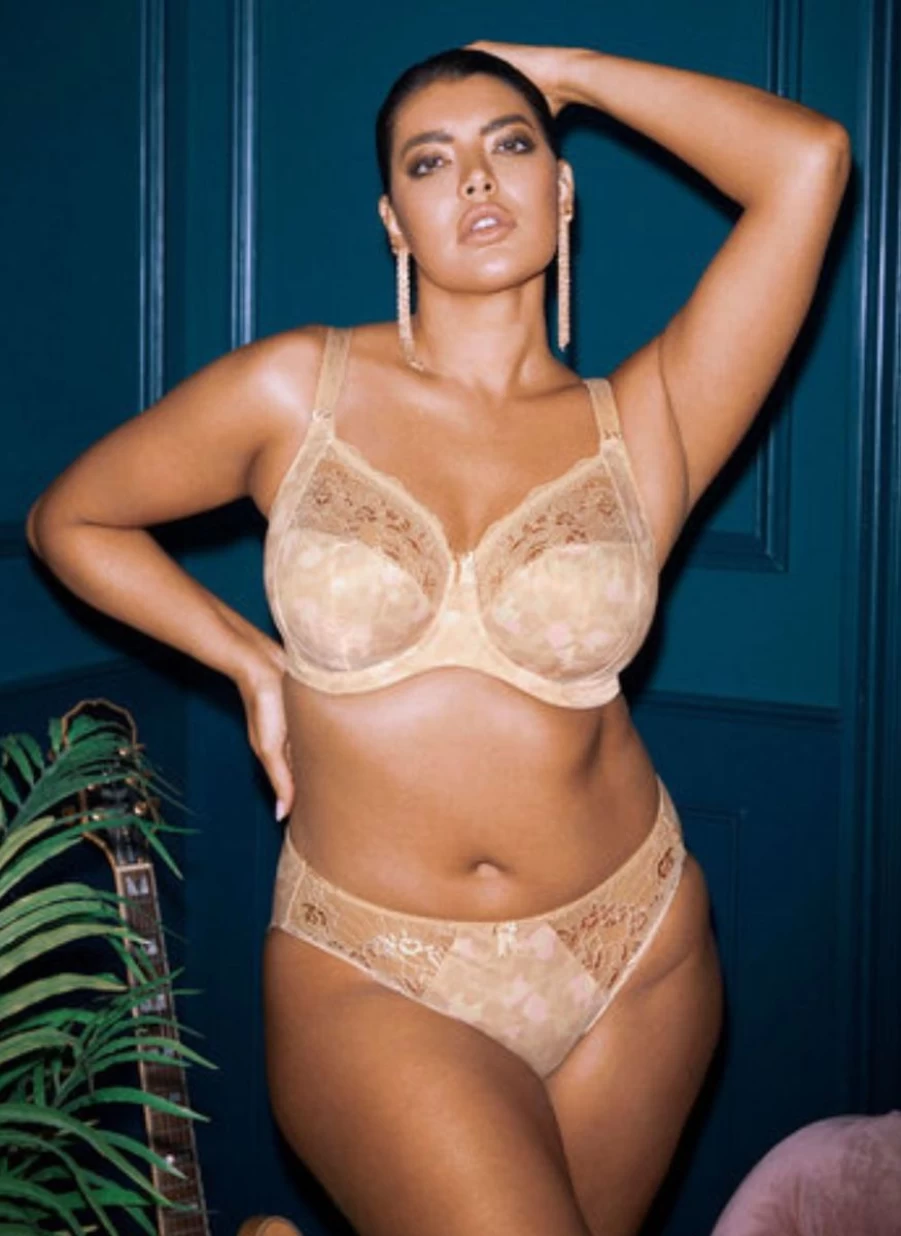 Elomi Morgan UW Bra in Toasted Almond Print - Supportive Full Cup Underwire Bra by Elomi