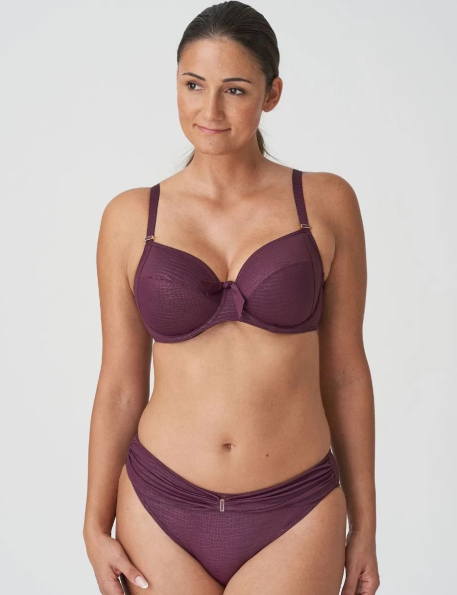 Prima Donna Dalyan Full Cup Bikini Top in Wine - Supportive Swimwear for Women