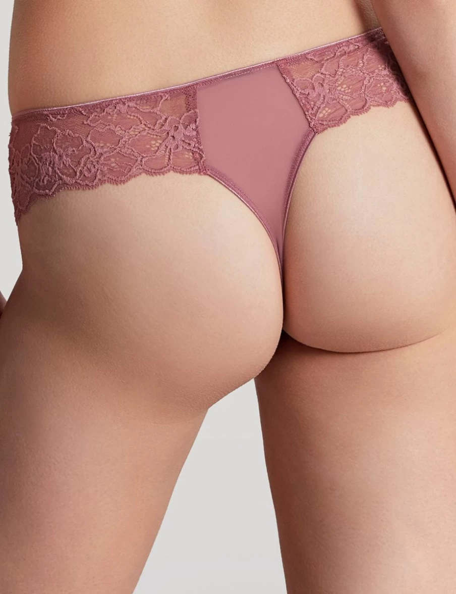 Panache Envy Thong Rose Mauve - Supportive Underwire Thong Bra for Women