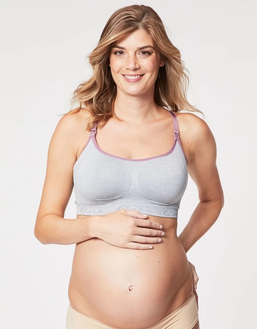 Cake Lingerie Cotton Candy Nursing Bra - Comfortable Maternity & Breastfeeding Bra in Heather Grey