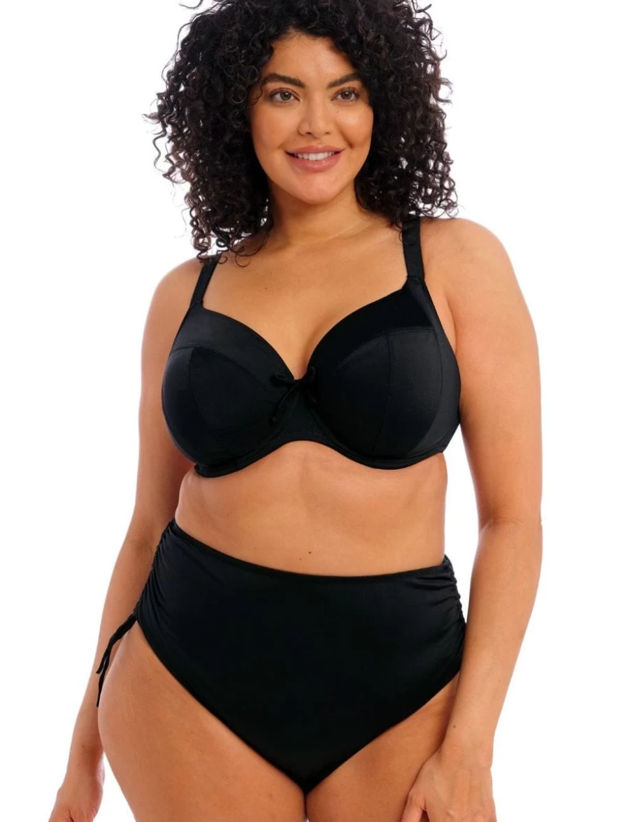Elomi Plain Sailing Underwire Plunge Bikini Top in Black for Women