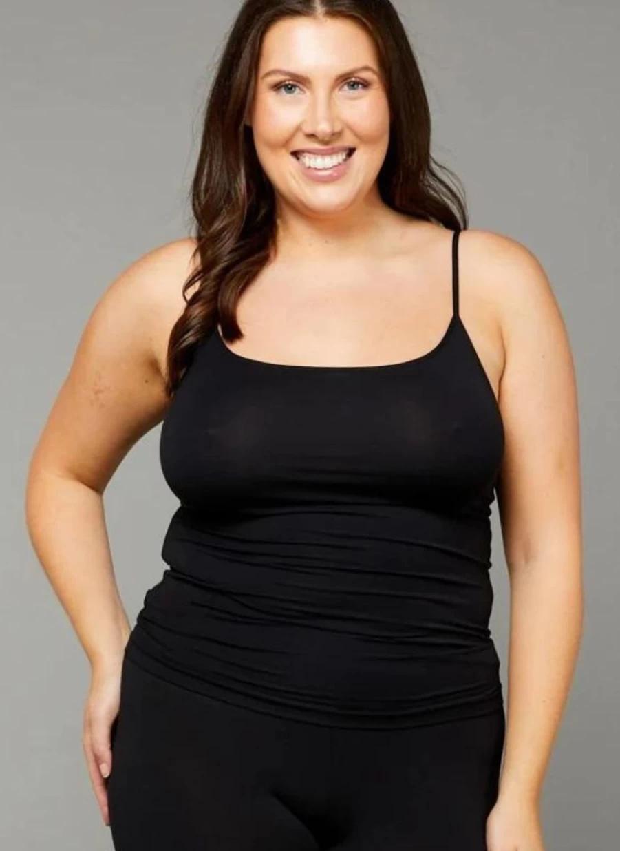 "Tani Black String Singlet - Comfortable Women's Tank Top"