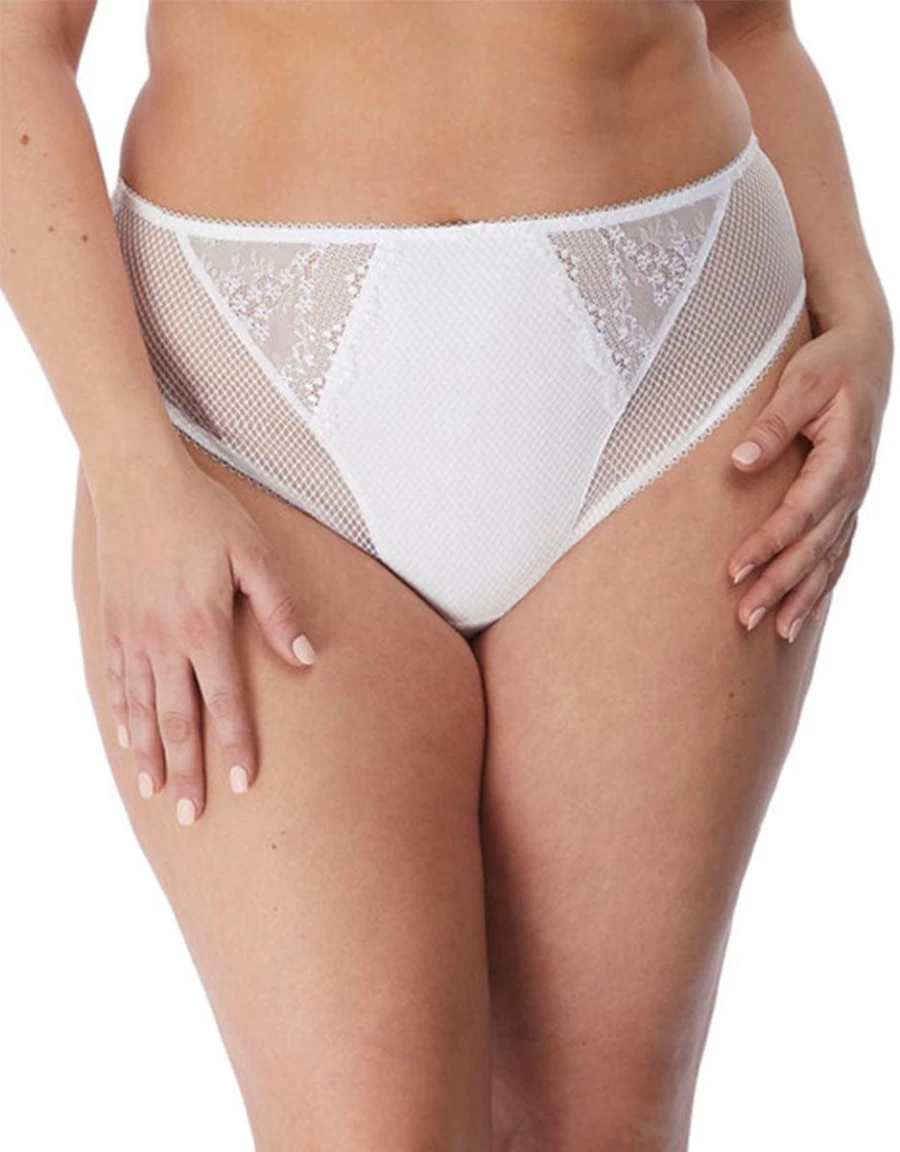 Elomi Charley High Leg Brief - Comfortable White Underwear for Women