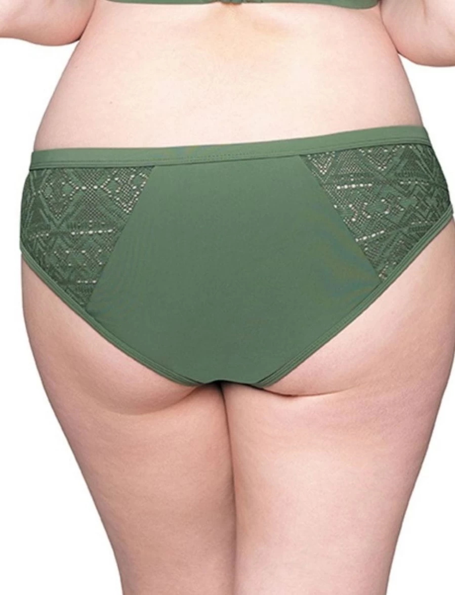 Curvy Kate Rush Mini Brief Women's Underwear in Olive Green - Comfortable High Waist Panties