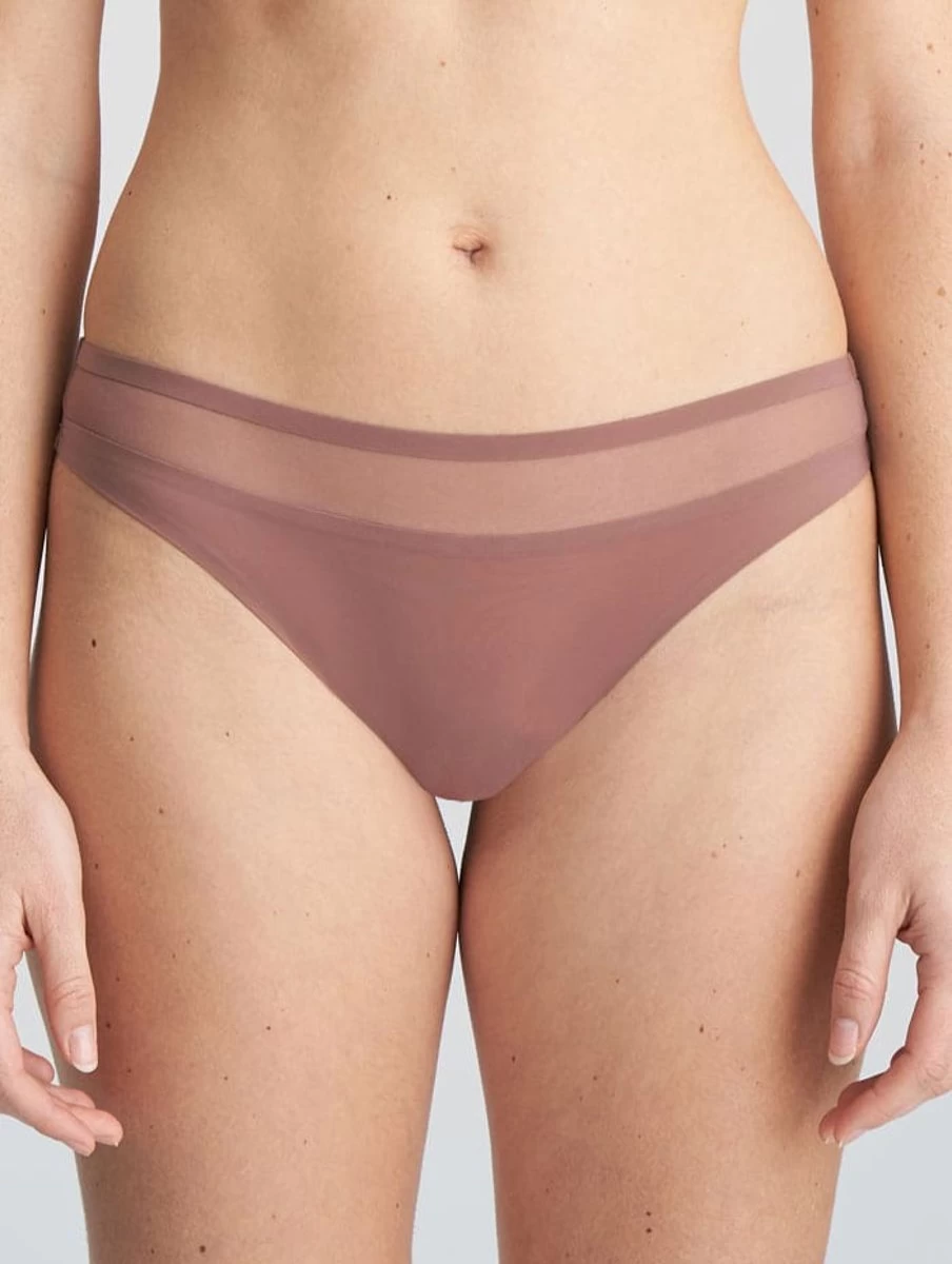 Marie Jo L'Aventure Louie Thong in Satin Taupe | Premium Women's Underwear