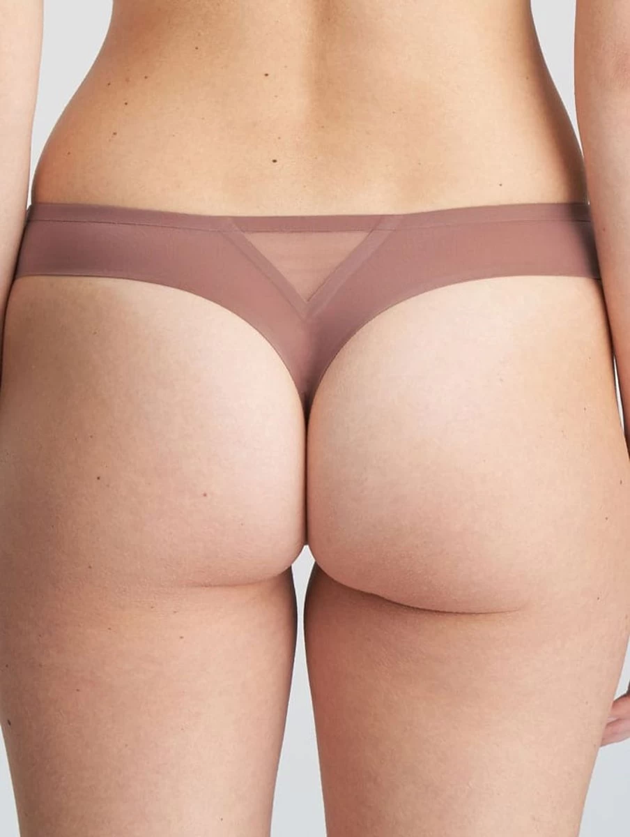 Marie Jo L'Aventure Louie Thong in Satin Taupe | Premium Women's Underwear