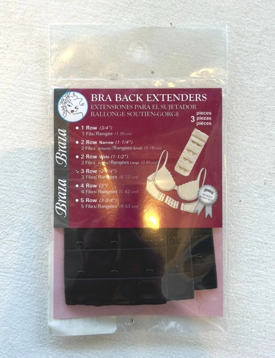 Braza 3-Row Bra Extender - Black | Comfortable & Adjustable Bra Band Expander