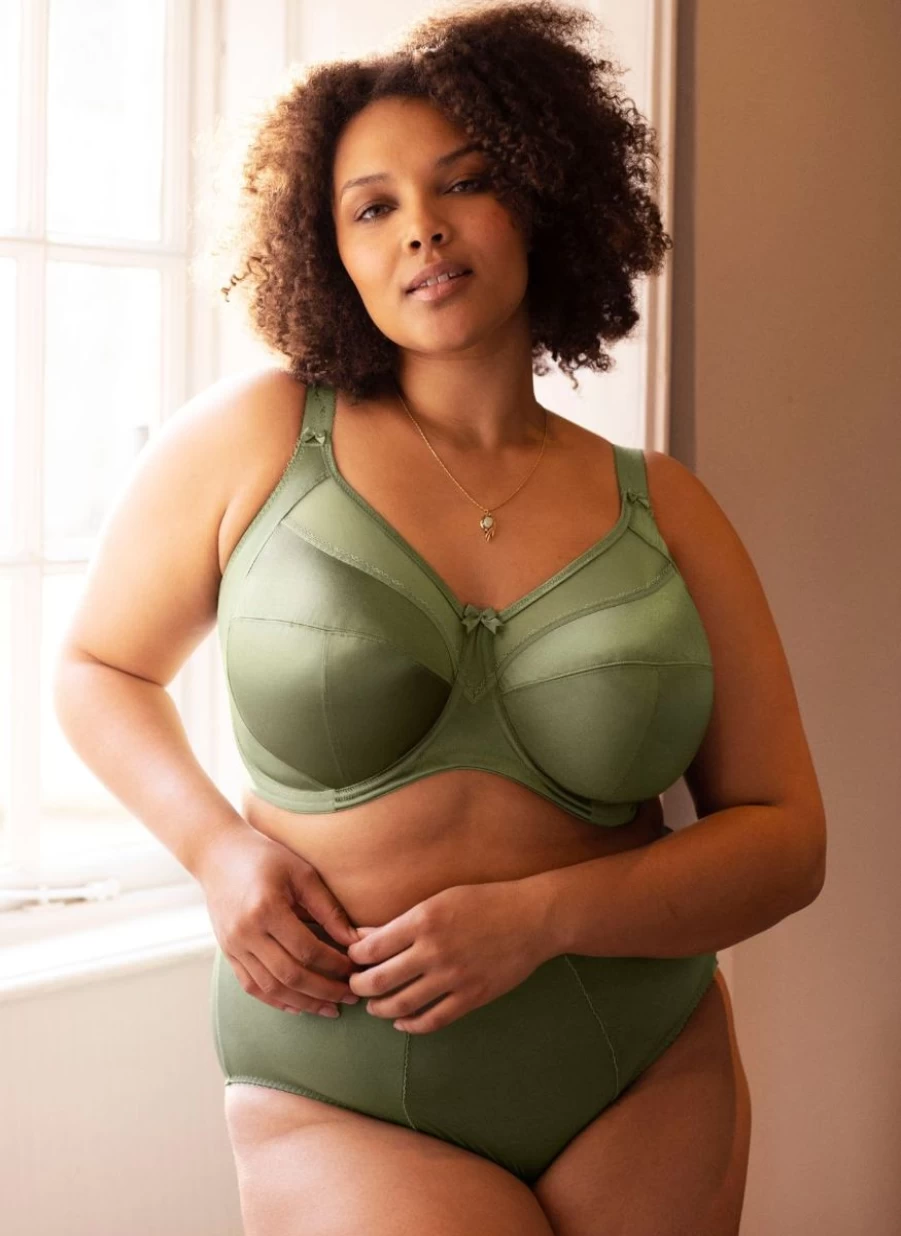 Goddess Keira Full Coverage Bra in Olive Green | Supportive Plus Size Lingerie by Goddess