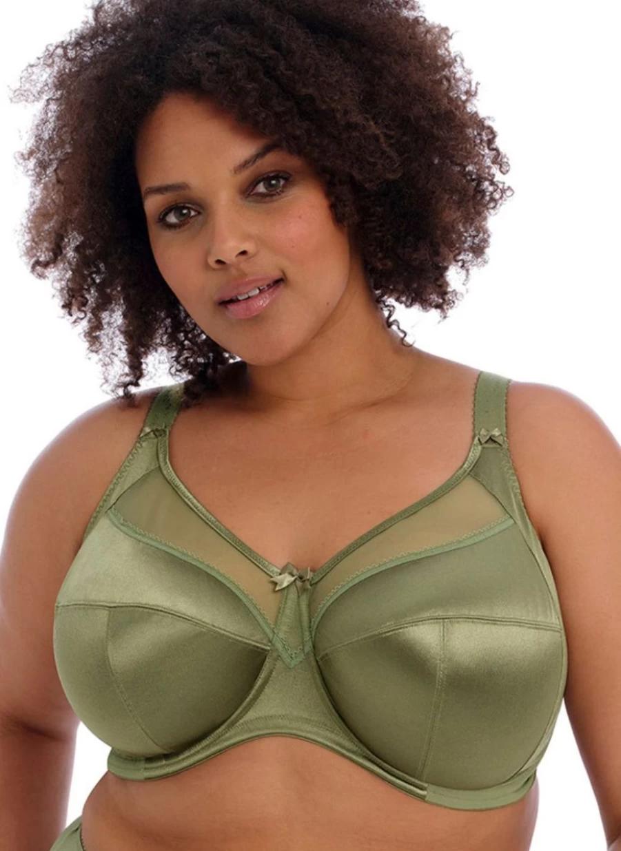 Goddess Keira Full Coverage Bra in Olive Green | Supportive Plus Size Lingerie by Goddess