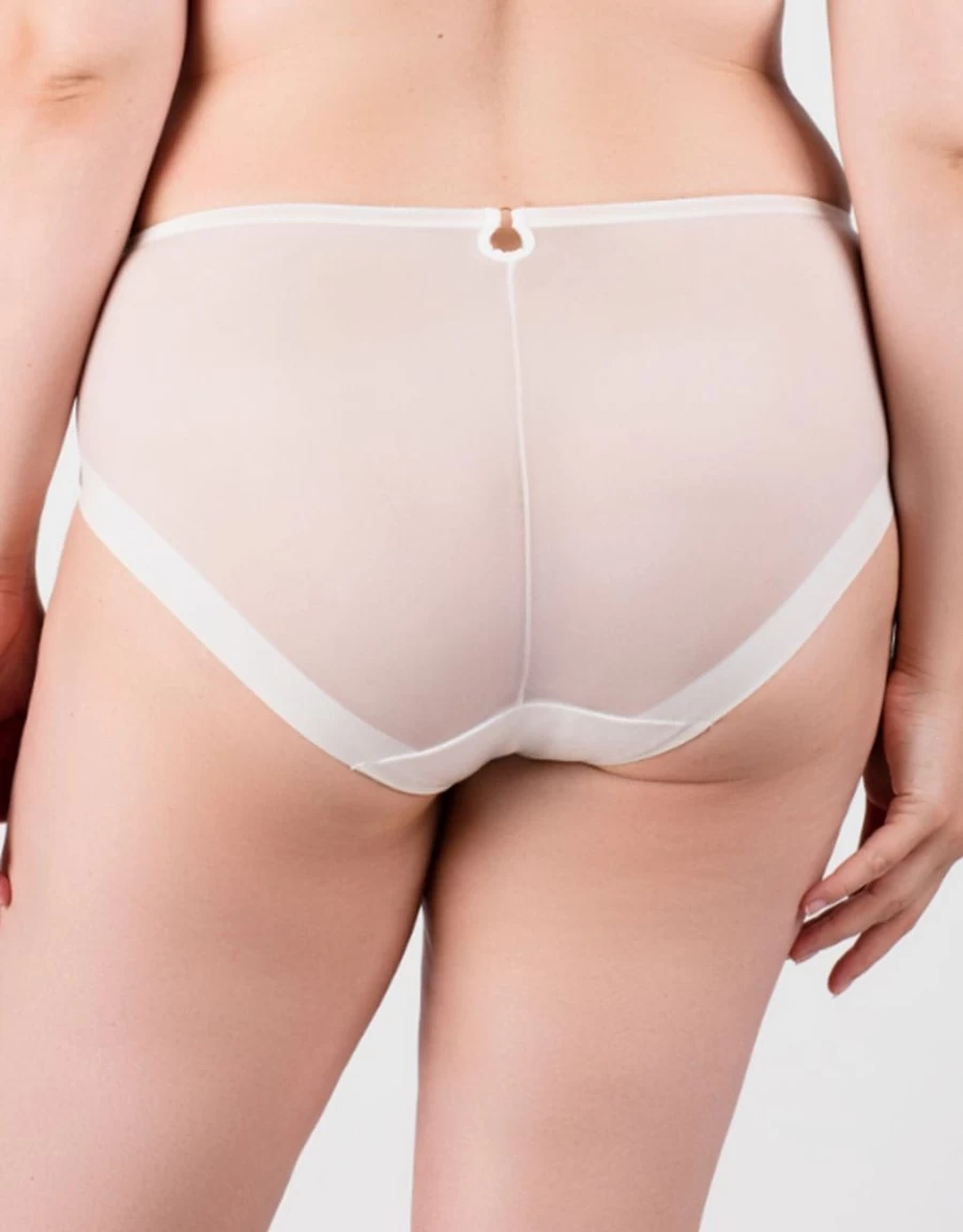 Samanta Perla Ivory Midi Brief - Elegant Lace Underwear by Samanta