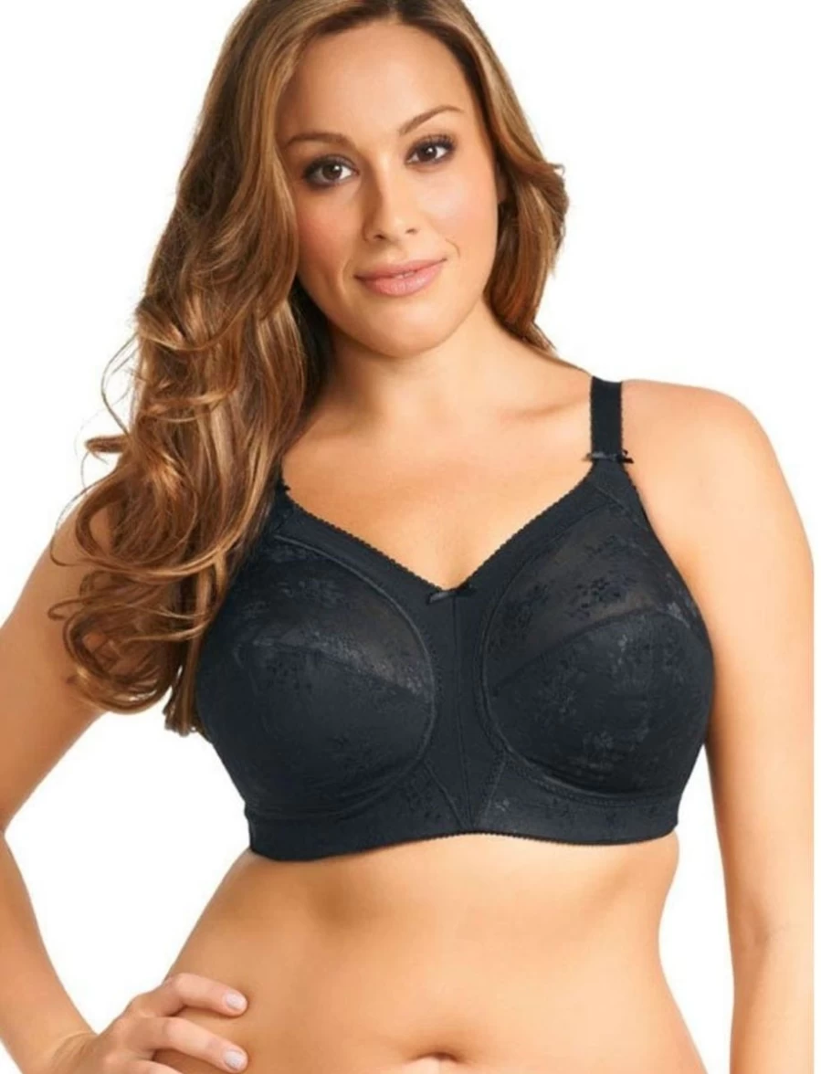 Goddess Alice Wireless Comfort Bra - Seamless Black Lace Bralette for Women