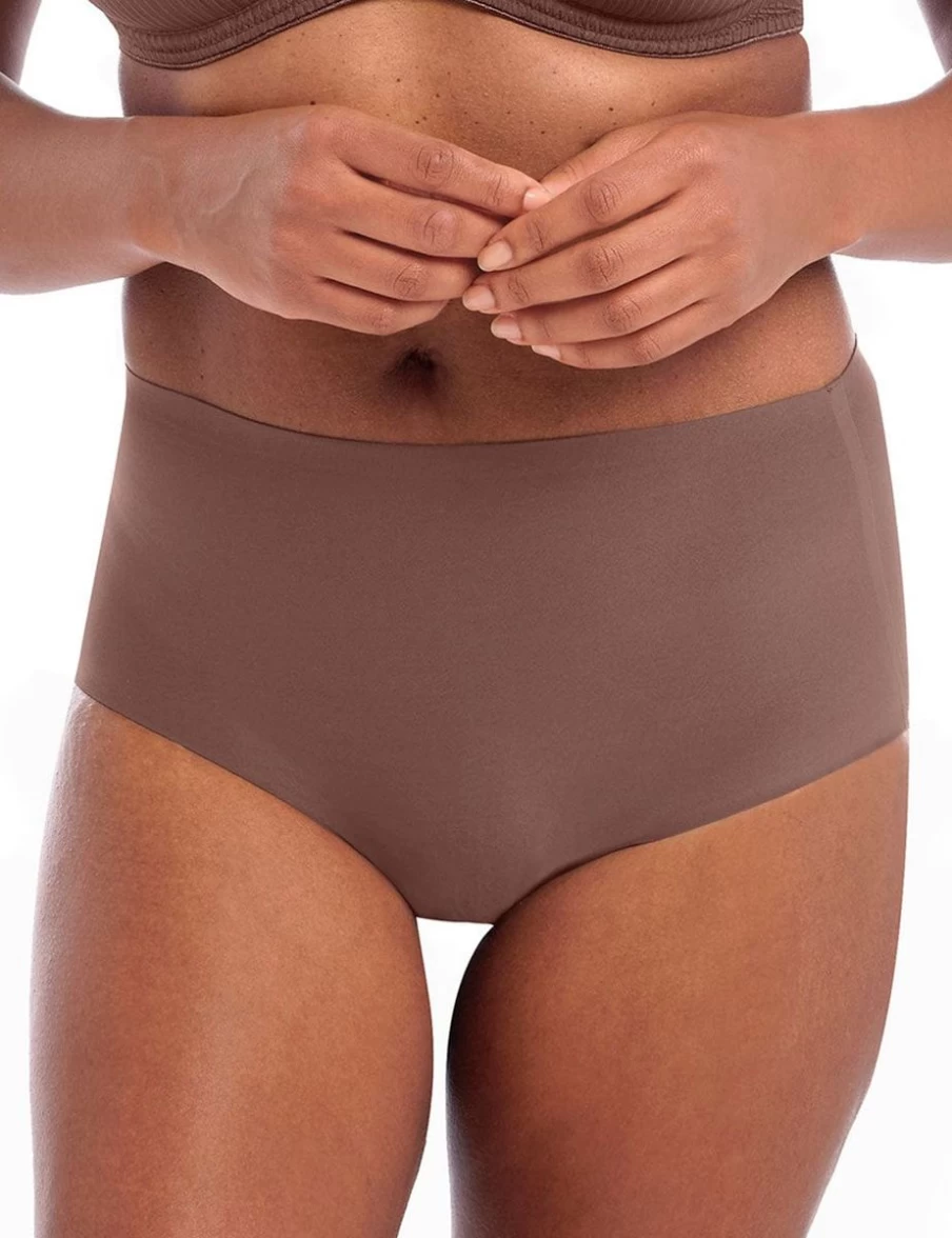 Fantasie Smoothease Invisible Full Brief Underwear in Coffee Roast - Seamless Stretch Comfort